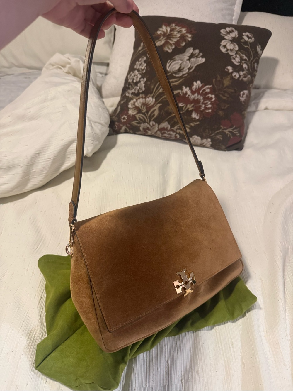 Tory Burch Charlie Suede Shoulder Bag - Picture 4 of 9